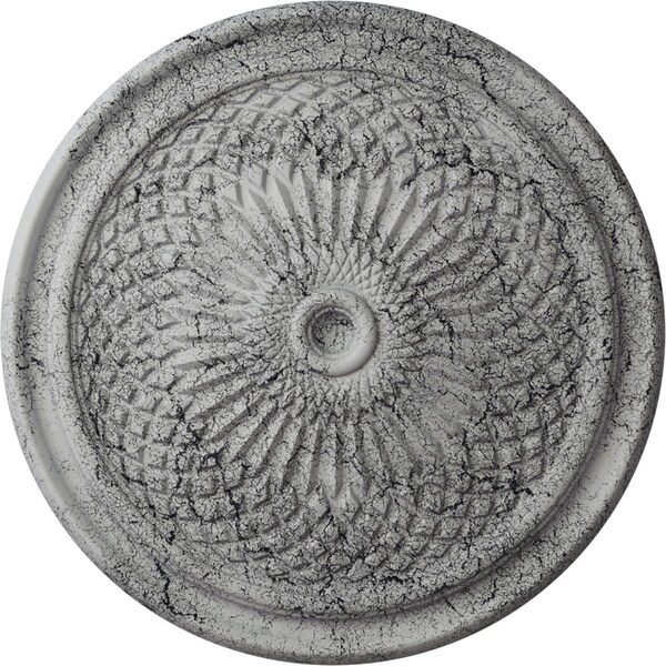 Ekena Millwork Trinity Ceiling Medallion (Fits Canopies up to 3"), 22"OD x 1 3/4"P, Ultra Pure White Crackle CM22TNUWC - main